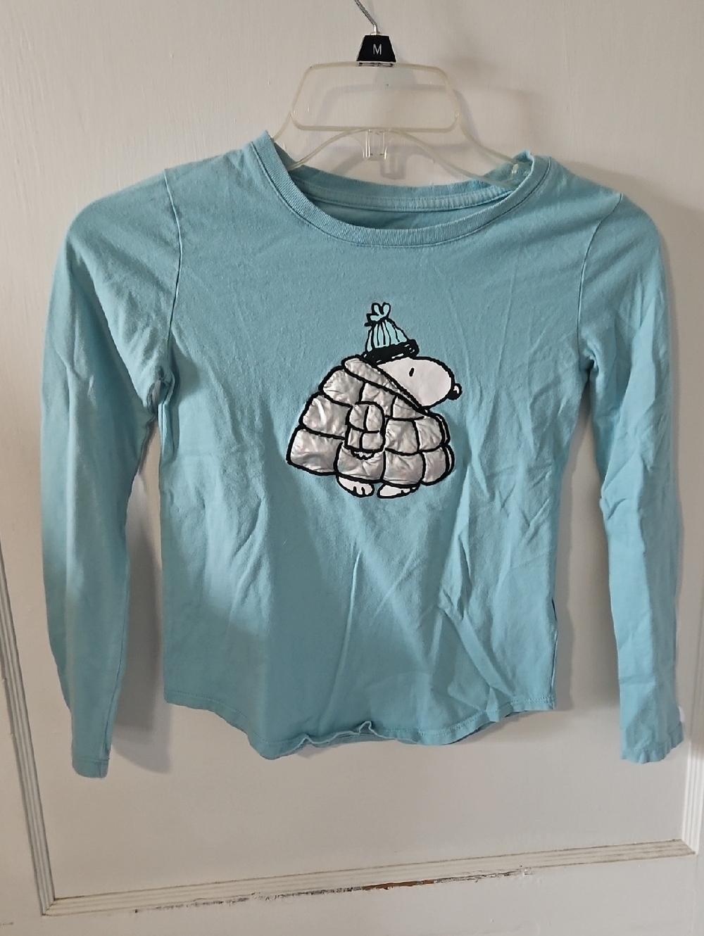 Gap Kids Light Blue Long Sleeve Tee with Snoopy Graphic